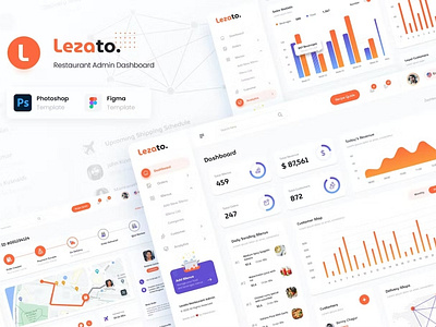 Lezato - Restaurant Admin Dashboard Graphs