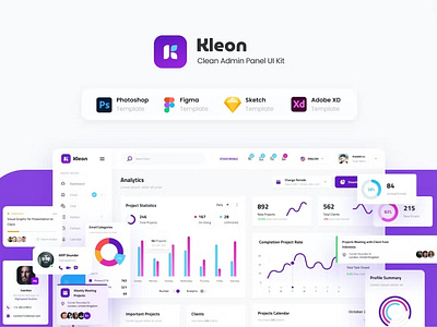 Kleon - Clean Admin Panel Dashboard Graphs