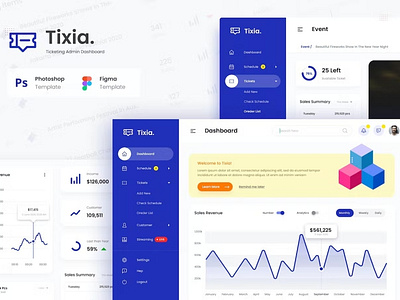 Tixia - Ticketing Admin Dashboard Graphs