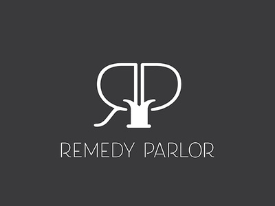 Remedy Parlor brand design branding clean design flat graphic graphic design icon identity letter design lettering logo logo design mark type typography vector