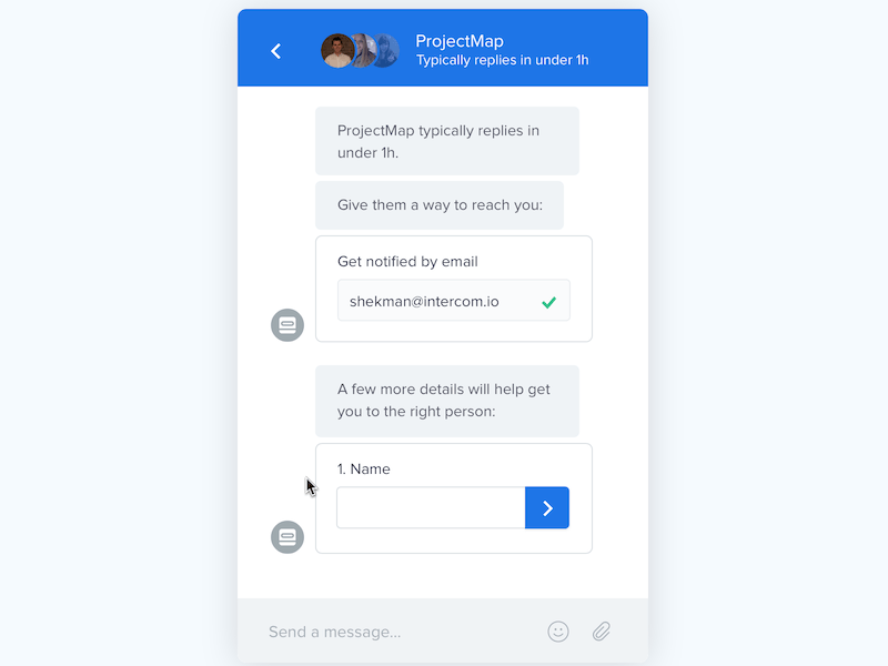 Automated lead qualification flow bot chat conversational ui