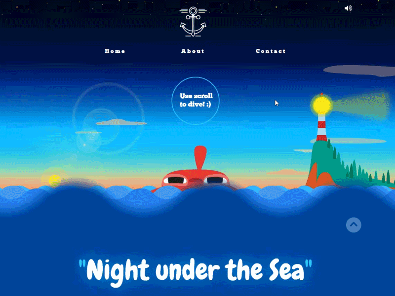 Night under the sea design experiment scroll sea web