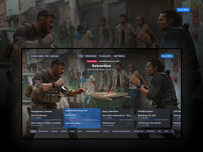 tvOS IPTV Player Design / Main