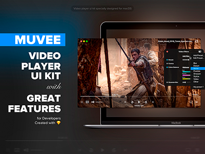 Muvee macOS UI Kit app macos movie muvee player sketch sketch app ui ui kit uikit video player