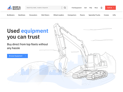 Landingpage for Heavy Equipment build building carrier contrator energy futuristic heavy heavy vehicles icons illustration infrastructure landing landingpage qruipment sand carrier screen skills tire vehicles construction
