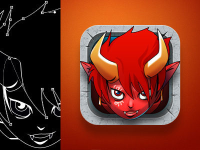 Game app Icon android devil game icon ios korea monster warz path photoshop vector