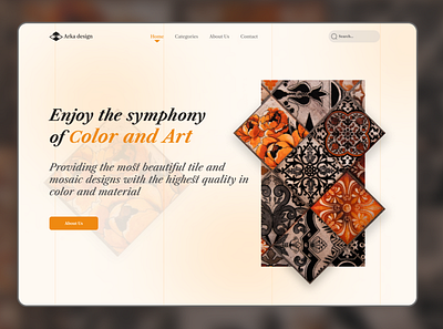 Mosaic and Tile design art company concept design landing page minimal minimal design mosaic tile ui ui design uiux design ux web design