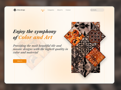 Mosaic and Tile design art company concept design landing page minimal minimal design mosaic tile ui ui design uiux design ux web design