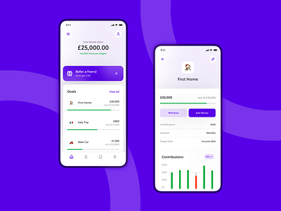 Financial Goals app finance financial goals mobile money planning target ui ux