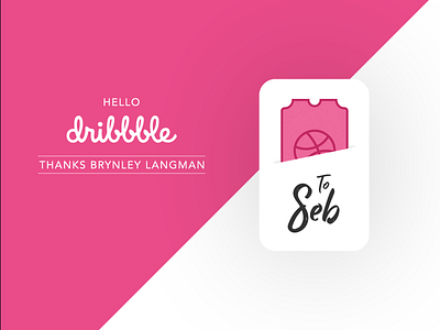 Hello Dribbble debut design dribbble pink ticket