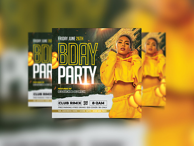 Birthday Bash Party Flyer Template Designs Freebie bash girls night out