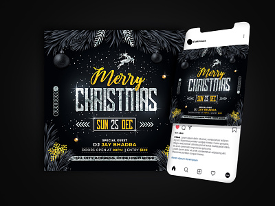 Merry Christmas Party Flyer Template Create Christmas poster merry christmas