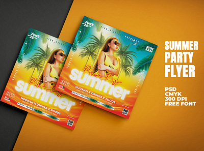 Social Media Summer party Flyer Template spring flyer