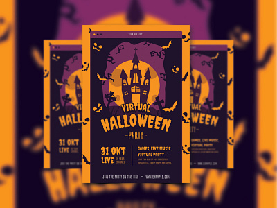 Free Halloween Party Flyer PSD Template horror