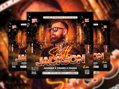 Free PSD Download DJ Night Party Flyer party poster