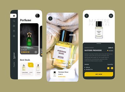 Perfume Product App app design ecommerce elegant fragrance mobile perfume perfume app product scan scanning typography ui uiux ux