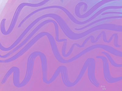 Purple Waves abstract art bright colorful design doodle graphic design illustration