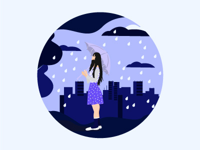 Rain Girl illustration vector Design