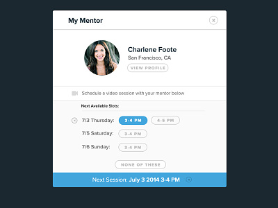 Scheduling Modal design modal product ux