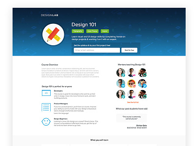 Course Page Redesign design landing page redesign visual