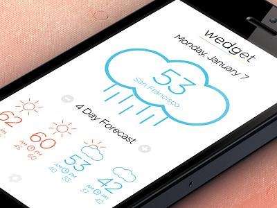 Wedget Weather App app clean ios ui design weather