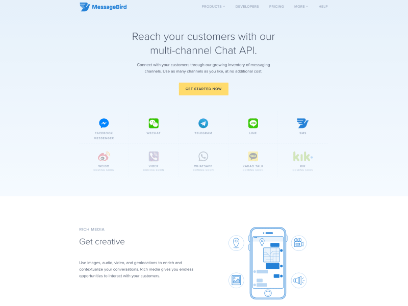 Introducing our new Chat API api chat illustration integration interface messagebird nick platforms redesign slater sms user