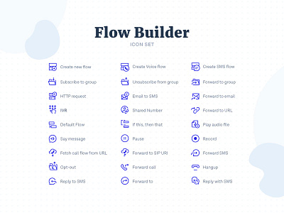 Flow Builder Icons builder dots flow grid icon icons messagebird perfect pixel set sms