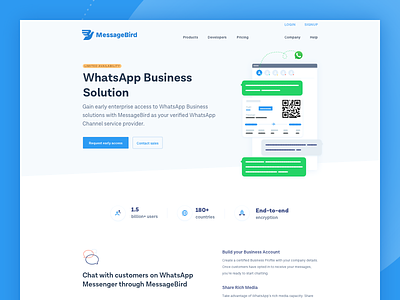 WhatsApp Business Solution business chat communications company customer enterprise message messagebird sms support whatsapp