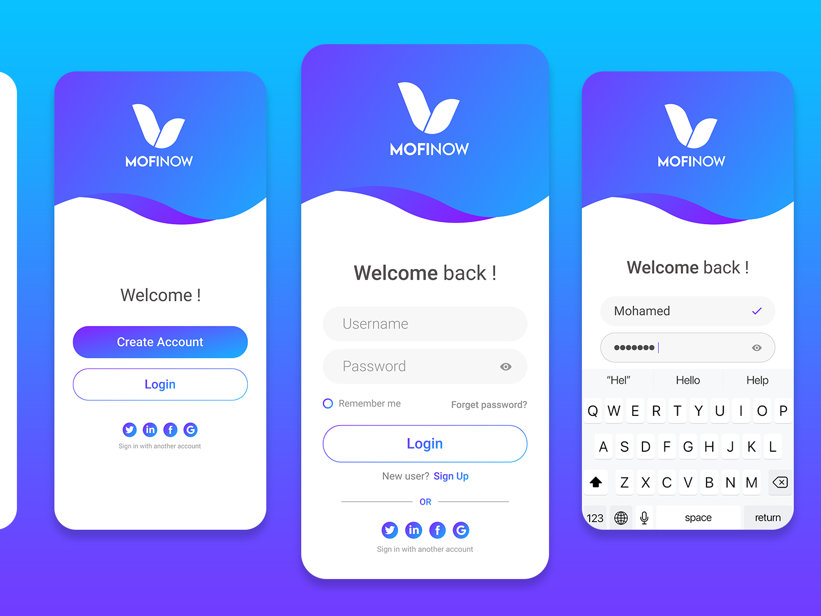 App Login UI Design by Bilal Meziani on Dribbble