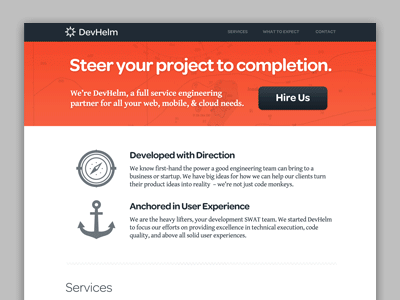 DevHelm Site anchor compass development devhelm helm nautical web website