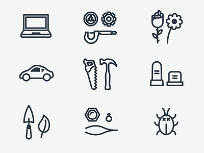 Progress Icons automotive computer construction florist jewelry lawn machinist memorial pest