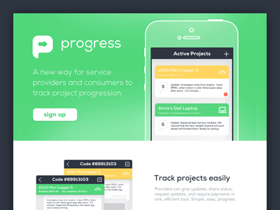 Progress Landing Page app ios iphone progress web website