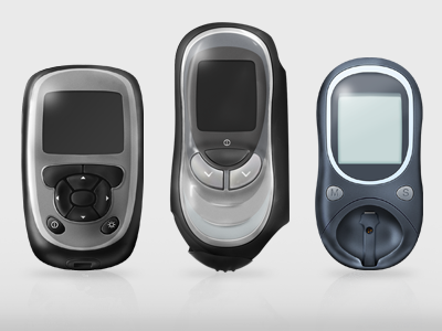Glucose Meters black blood blue button device gloss glucose icon icons meter plastic render screen shine silver texture