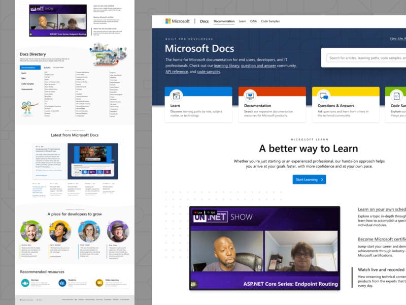 Microsoft Docs - Homepage documentation homepage illustration microsoft web