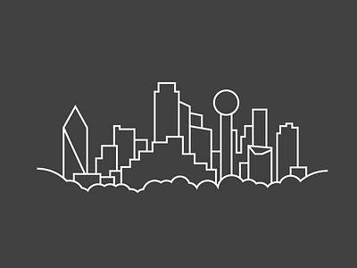 Dallas cityscape dallas illustration line art texas