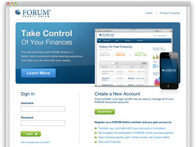 Sign In Landing Page bank banking blue credit enroll finance forum green in learn login more online page sign sign in site username