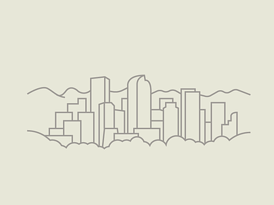 Denver art city cityscape denver illustration line skyline town