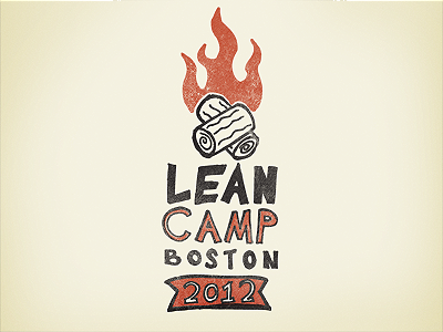Lean Camp 2012 agile camp campfire fire grunge lean logo