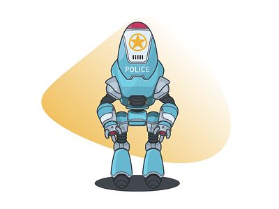 Protectron fallout graphic design illustration police robot vector