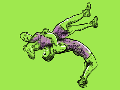 Super16 Wrestling hero illustration