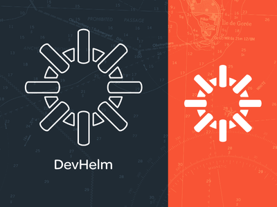 DevHelm - Logo design development helm lockup logo nautical ocean sea ship