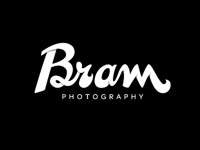 Bram Photography custom font lettering logo photography script