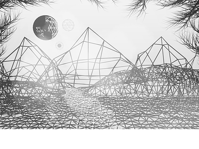Another Another World blender mountains terrain wire wireframe