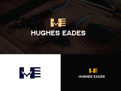 HUGHES EADES BARBER LOGO DESIGN barber logo branding business logo graphic design logo design minimal logo modern logo professional logo shop logo start up