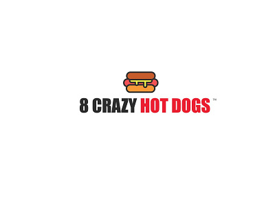 8 crazy hot dogs logo brand identity branding fast food food logo graphic design logotype minimal restaurant logo simple