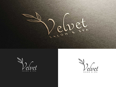 Velvet salon & spa logo beautiful beauty branding elegant fashion feminine hair handwritten logo manicure pretty salon script signature skin skincare