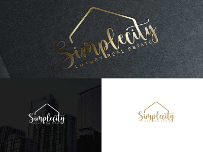 Simplecity Luxury real estate logo brand identity business business logo font graphic design handwritten logotype luxury modern logo property real esate signature simple