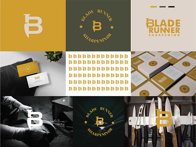 Blade runner sharpening logo b letter blade logo brand identity branding business logo design font graphic design icon logo logotype minimal modern logo runner sharpening symbol text wordmark