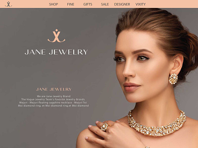 JANE JEWELRY LOGO beauty brand identity branding fashion font graphic design jewelry jj letter marketing modern logo necklace ring style symbol website women
