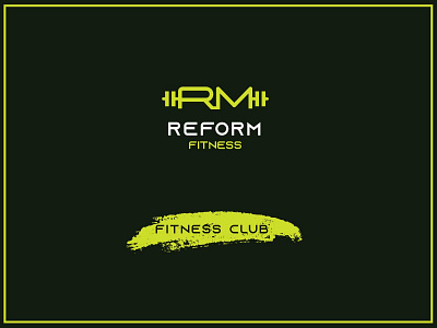 Reform fitness logo brand identity branding crossfit crown exercise fitness graphic design green gym logo logodesign minimal muscle rm smart logo strong trainer